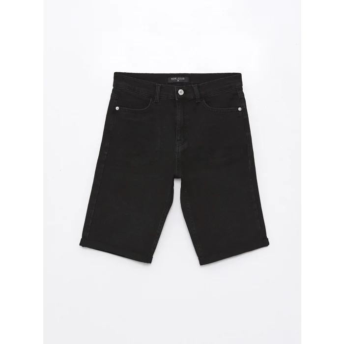 LCW Jeans Siyah Bermuda Fit Kadın Jean Şort