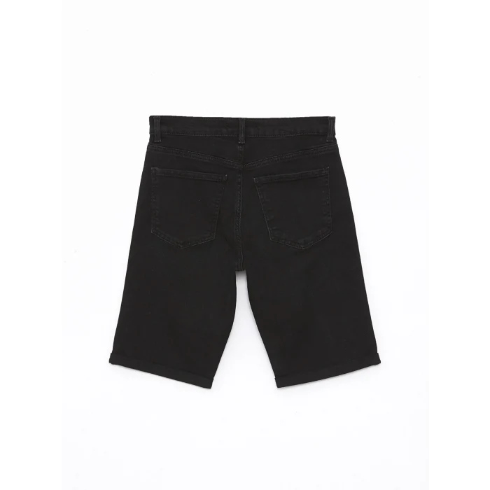 LCW Jeans Siyah Bermuda Fit Kadın Jean Şort