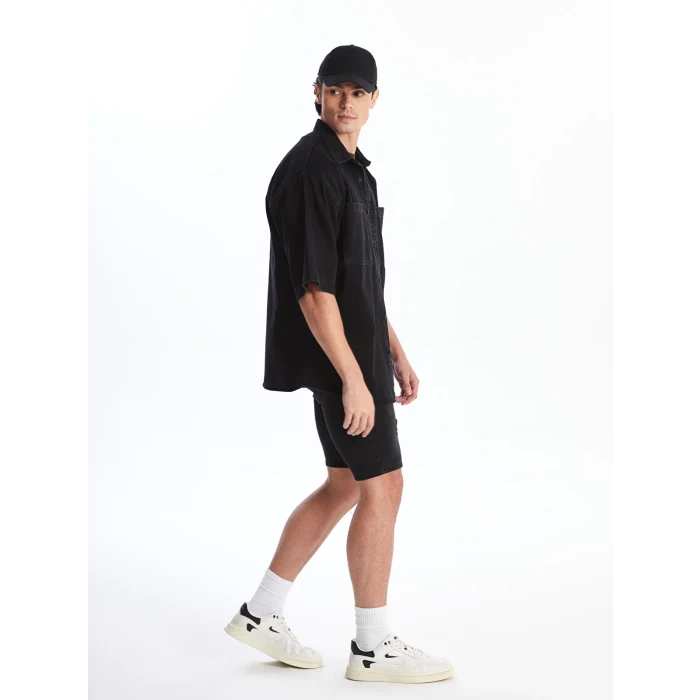 LCW Jeans Siyah Skinny Fit Erkek Jean Şort