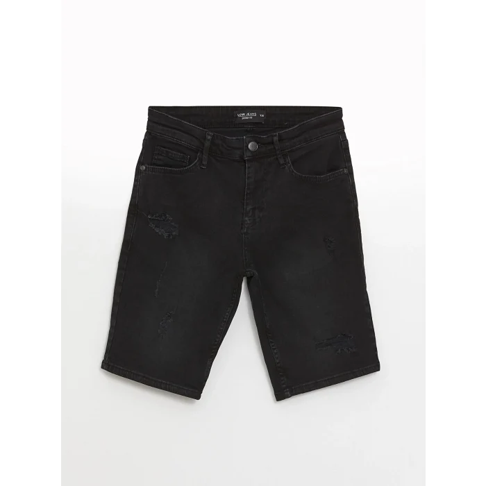 LCW Jeans Siyah Skinny Fit Erkek Jean Şort