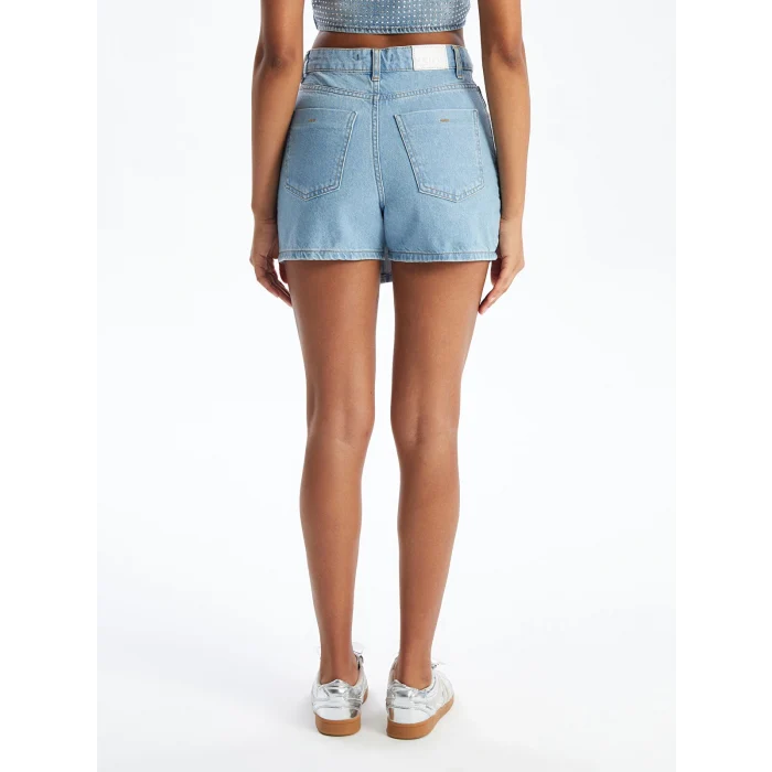 XSIDE Mavi Kadın Dar Fit Düz Jean Şort Etek