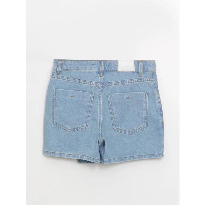 XSIDE Mavi Kadın Dar Fit Düz Jean Şort Etek