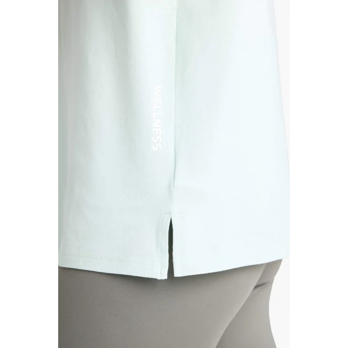 Defacto E3494 Yeşil DeFactoFit Comfort Fit Bisiklet Yaka Basic Düz  Sporcu Kısa Kollu Tişört