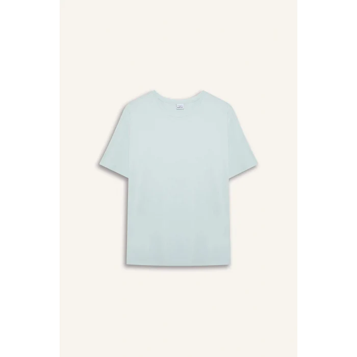 Defacto E3494 Yeşil DeFactoFit Comfort Fit Bisiklet Yaka Basic Düz  Sporcu Kısa Kollu Tişört