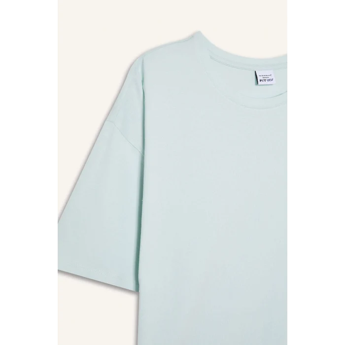 Defacto E3494 Yeşil DeFactoFit Comfort Fit Bisiklet Yaka Basic Düz  Sporcu Kısa Kollu Tişört