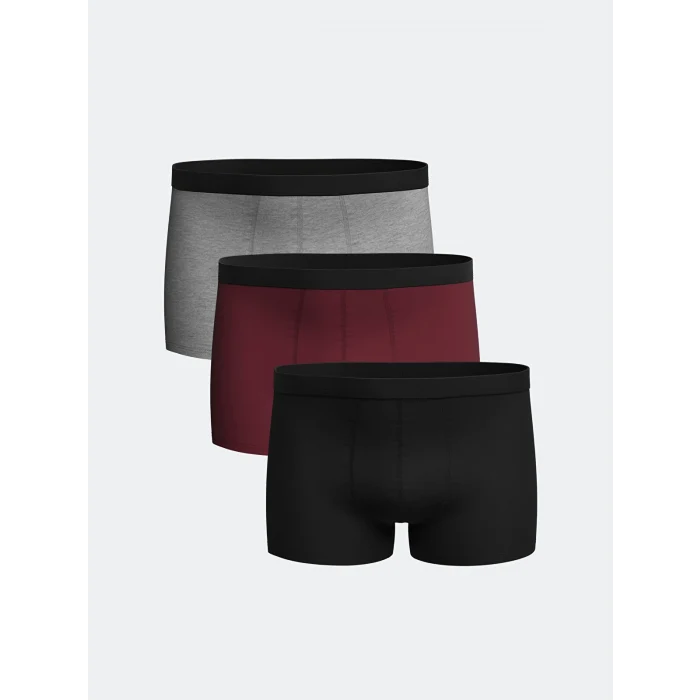LC WAIKIKI Siyah Standart Kalıp Pamuklu Esnek Erkek Boxer 3lü