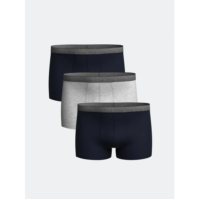 LC WAIKIKI Lacivert Standart Kalıp Pamuklu Esnek Erkek Boxer 3lü