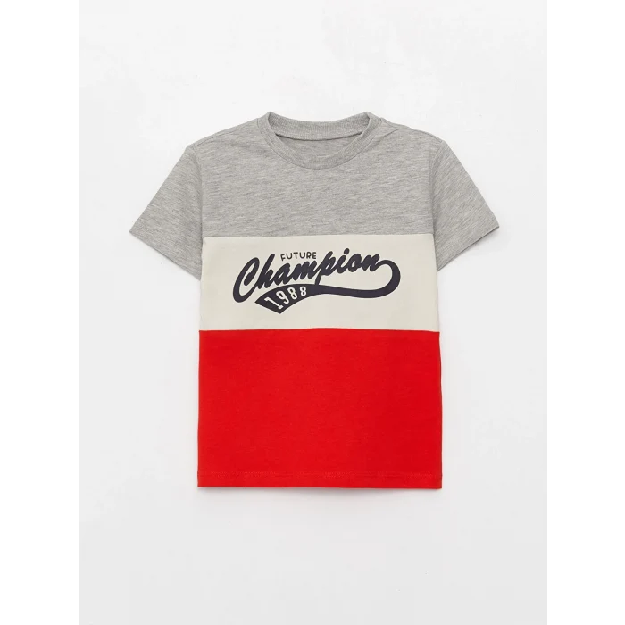 LCW baby Gri Bisiklet Yaka Erkek Bebek Takım