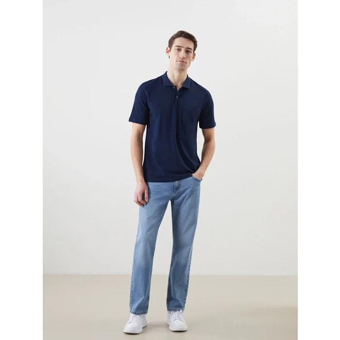 LCWAIKIKI Classic Lacivert Polo Yaka Kısa Kollu Pike Erkek Tişört
