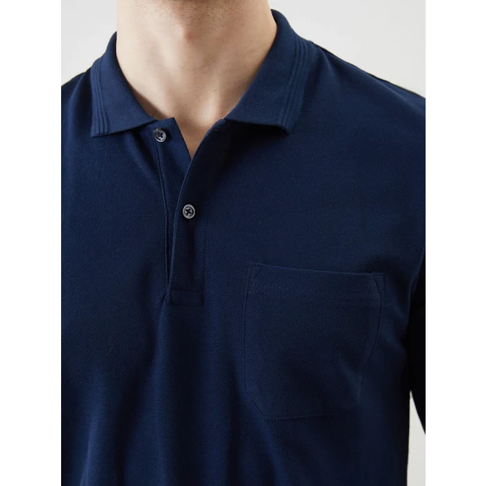 LCWAIKIKI Classic Lacivert Polo Yaka Kısa Kollu Pike Erkek Tişört