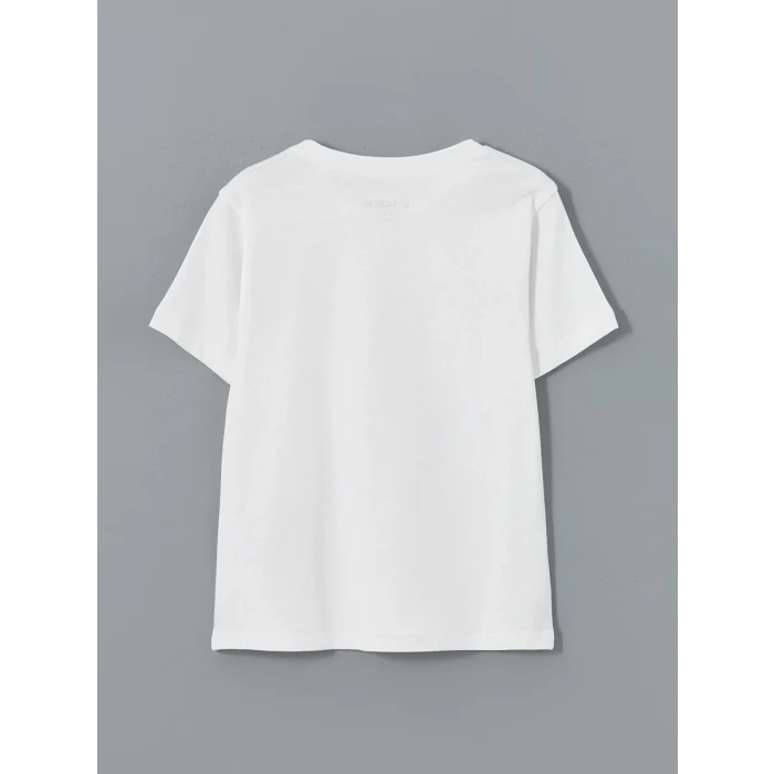 LCW Kids Beyaz Baskılı Erkek Çocuk Şortlu Pijama Takımı