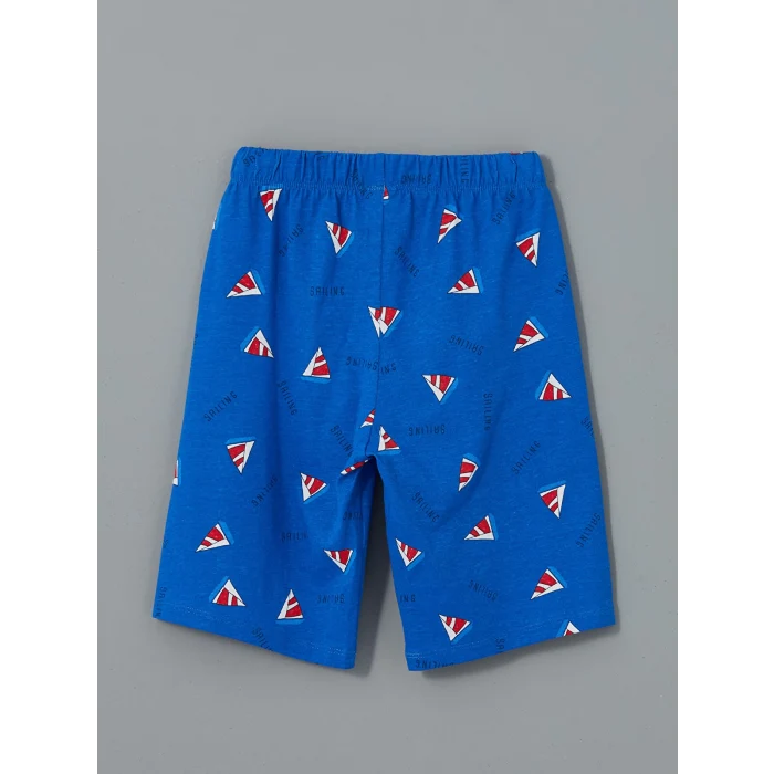 LCW Kids Beyaz Baskılı Erkek Çocuk Şortlu Pijama Takımı