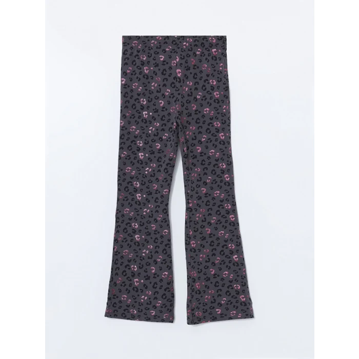 LCW Kids Gri Beli Lastikli İspanyol Paça Kız Çocuk Tayt