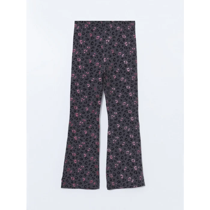 LCW Kids Gri Beli Lastikli İspanyol Paça Kız Çocuk Tayt