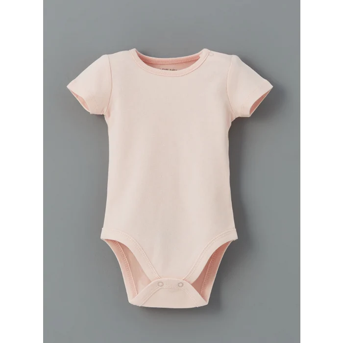 LCW baby Ekru Bisiklet Yaka Kız Bebek Çıtçıtlı Bodysuit 2li