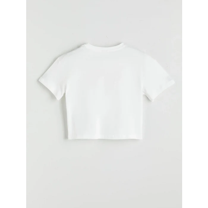 LCW Kids Ekru Bisiklet Yaka Kız Çocuk Tişört ve Pantolon