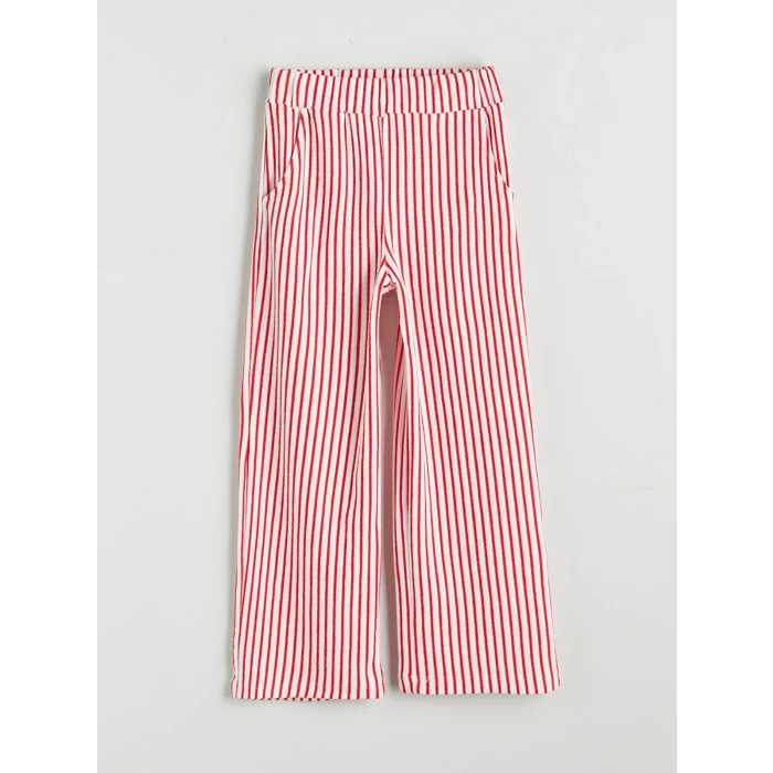 LCW Kids Ekru Bisiklet Yaka Kız Çocuk Tişört ve Pantolon