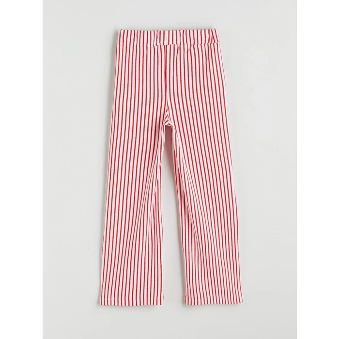 LCW Kids Ekru Bisiklet Yaka Kız Çocuk Tişört ve Pantolon