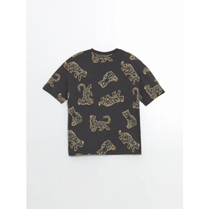 LCW Kids Antrasit Baskılı Erkek Çocuk Tişört ve Salopet 2li