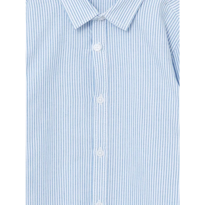 LCW Kids Mavi Uzun Kollu Çizgili Erkek Çocuk Gömlek