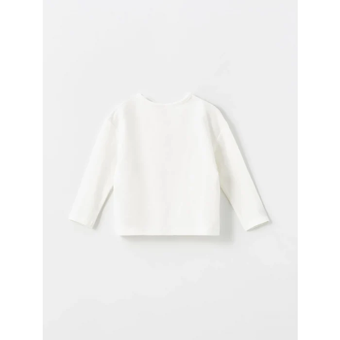 LCW baby Ekru Bisiklet Yaka Çiçekli Kız Çocuk Bluz ve Tayt 2li