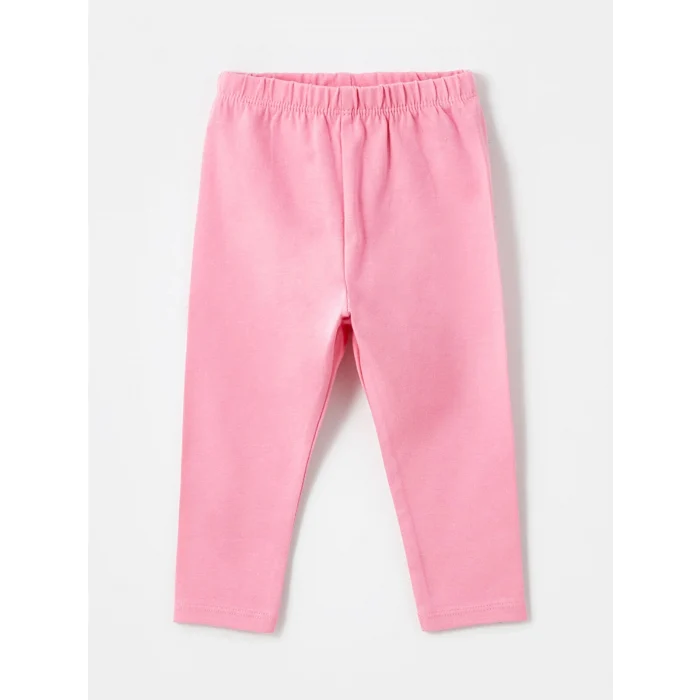 LCW baby Ekru Bisiklet Yaka Çiçekli Kız Çocuk Bluz ve Tayt 2li