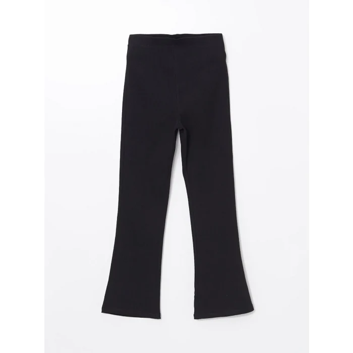 LCW Kids Siyah Beli Lastikli İspanyol Paça Kız Çocuk Tayt