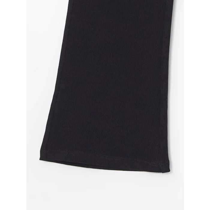 LCW Kids Siyah Beli Lastikli İspanyol Paça Kız Çocuk Tayt