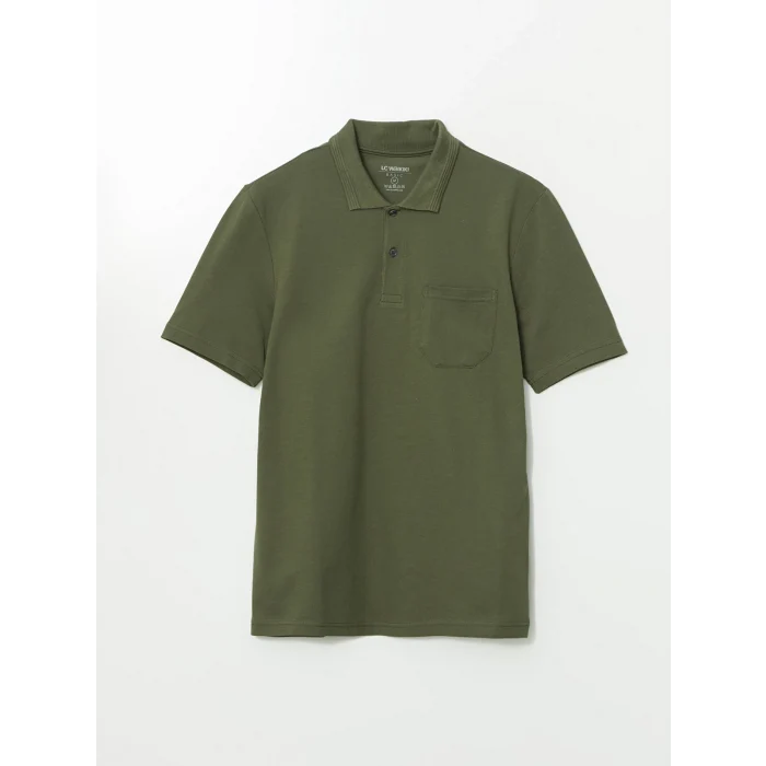 LCWAIKIKI Classic Yeşil Polo Yaka Kısa Kollu Pike Erkek Tişört