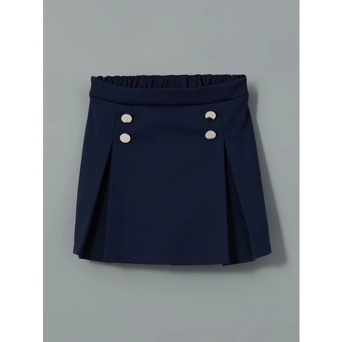 LCW Kids Ekru Marine Life Baskılı Kız Çocuk Tişört ve Şort Etek