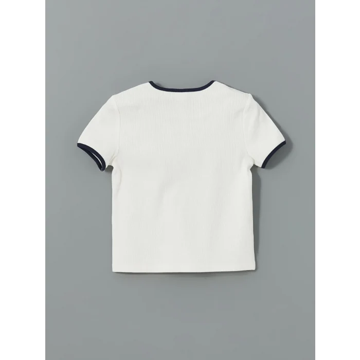 LCW Kids Ekru Marine Life Baskılı Kız Çocuk Tişört ve Şort Etek