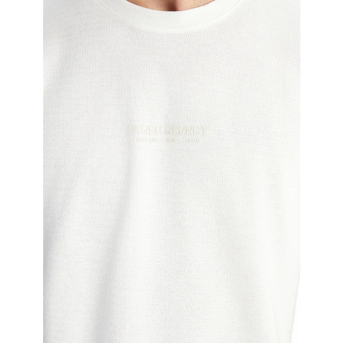 XSIDE Ekru Bisiklet Yaka Kısa Kollu Baskılı Erkek Tişört