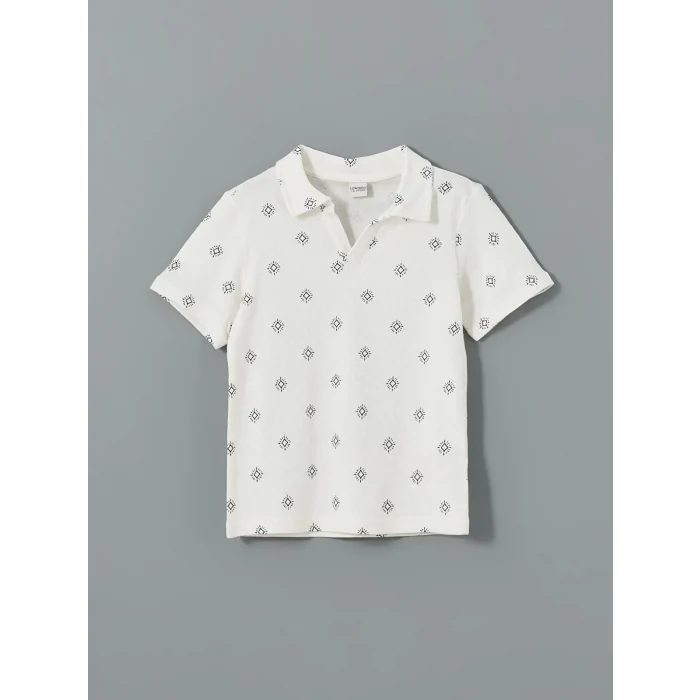 LCW Kids Ekru Polo Yaka Erkek Çocuk Tişört