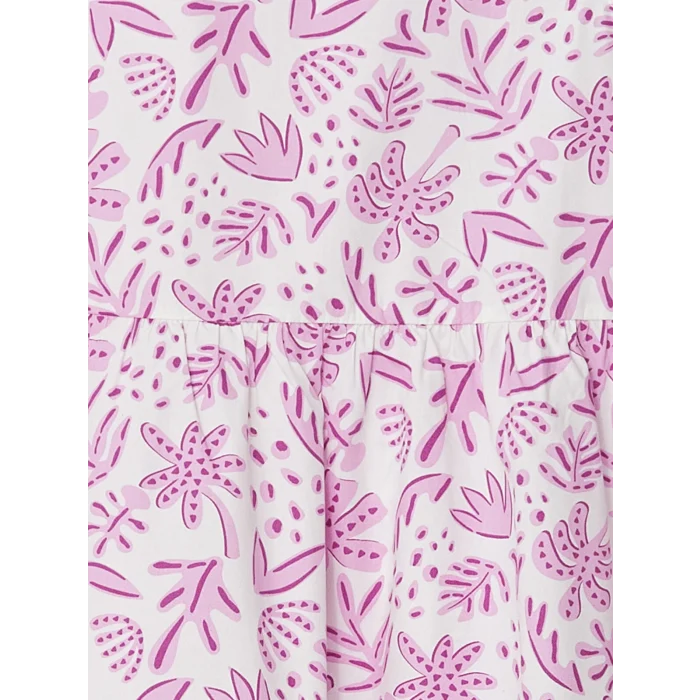 LCW Kids Ekru Bisiklet Yaka Kız Çocuk Elbise