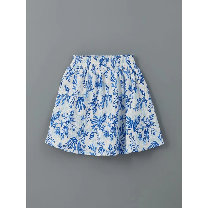 LCW Kids Beyaz Beli Lastikli Kız Çocuk Etek