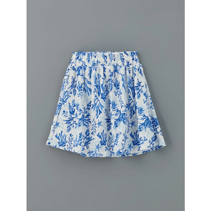 LCW Kids Beyaz Beli Lastikli Kız Çocuk Etek