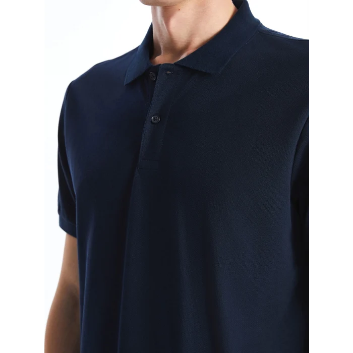 LCWAIKIKI Classic Lacivert Polo Yaka Kısa Kollu Pike Erkek Tişört