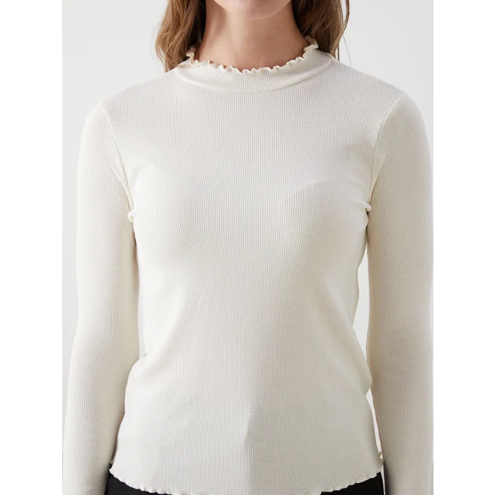 LCW Modest Ekru Dik Yaka Kadın Body