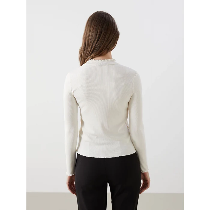 LCW Modest Ekru Dik Yaka Kadın Body