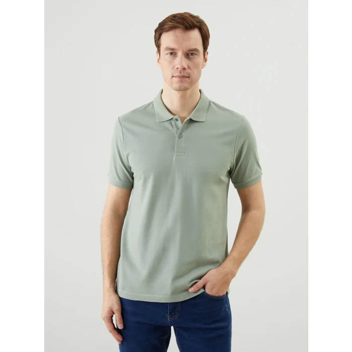 LCWAIKIKI Classic Yeşil Polo Yaka Kısa Kollu Pike Erkek Tişört