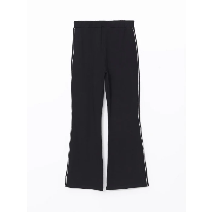 LCW Kids Siyah Beli Lastikli İspanyol Paça Kız Çocuk Tayt