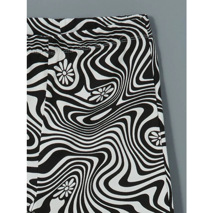 LCW Kids Beyaz Beli Lastikli İspanyol Paça Kız Çocuk Tayt