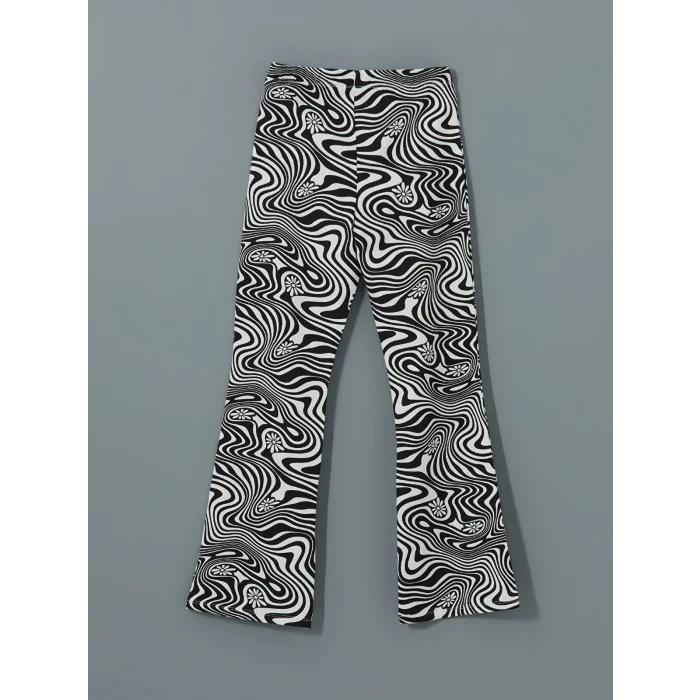 LCW Kids Beyaz Beli Lastikli İspanyol Paça Kız Çocuk Tayt