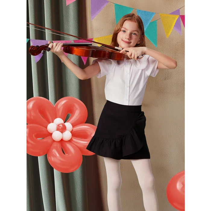 LCW Kids Beyaz Bebe Yaka Çiçekli Kız Çocuk Gömlek