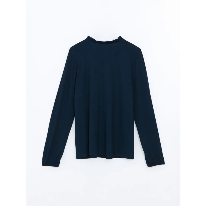 LCW Grace Lacivert Bağlamalı Yaka Kadın Bluz