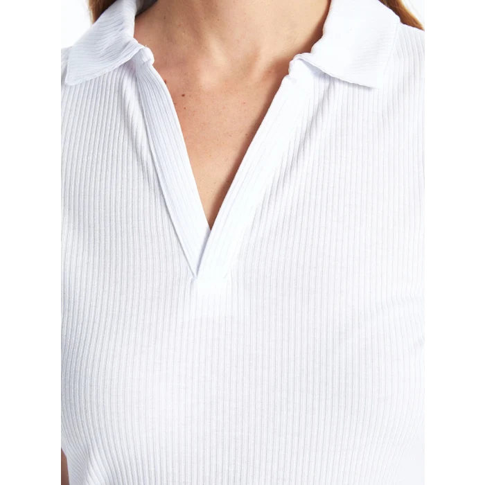 LCWAIKIKI Classic Beyaz Polo Yaka Kadın Tişört