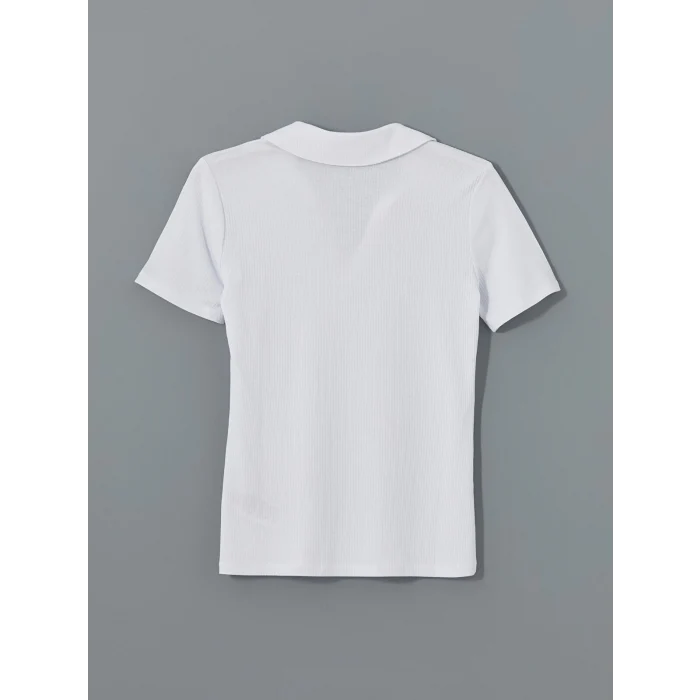 LCWAIKIKI Classic Beyaz Polo Yaka Kadın Tişört