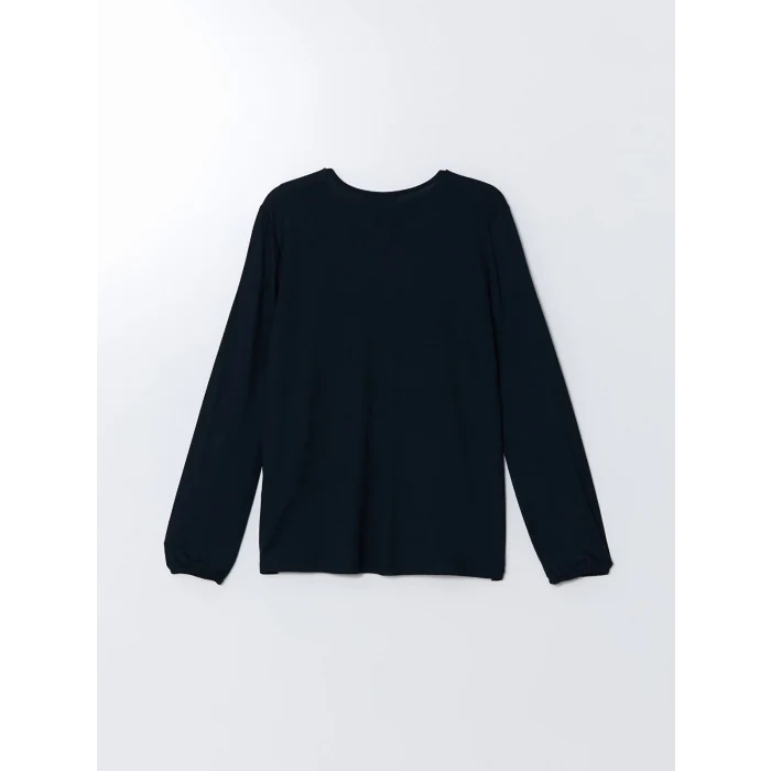 LCW Grace Lacivert Bağlamalı Yaka Çiçekli Kadın Bluz