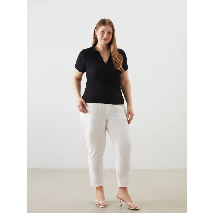 LCWAIKIKI Classic Siyah Polo Yaka Kadın Tişört