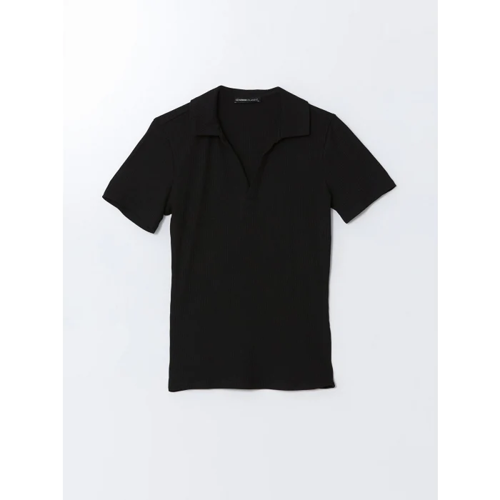 LCWAIKIKI Classic Siyah Polo Yaka Kadın Tişört